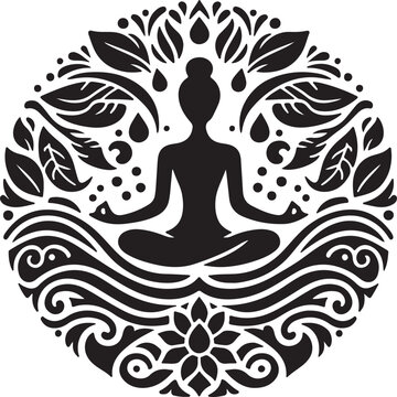 recommend clip art: Yoga silhouette vector logo  illustration