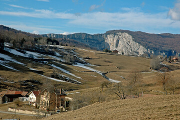 Le plateau en hiver, Parc naturel régional du Vercors, 38, Isere, Region Rhone Alpes, France