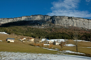 Le plateau en hiver, Parc naturel régional du Vercors, 38, Isere, Region Rhone Alpes, France
