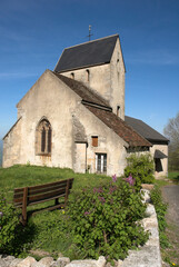 Fototapeta premium Eglise de Luchon, XIIe,, 71, Saône et Loire, région Bourgogne Franche Comté, France