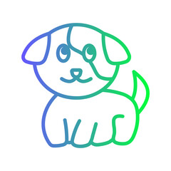 Cute Dog Gradient Linear