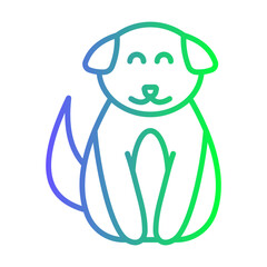 Cute Dog Gradient Linear