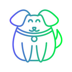 Cute Dog Gradient Linear