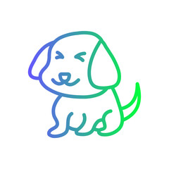 Cute Dog Gradient Linear