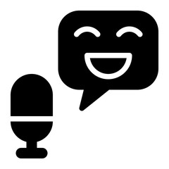 comedy show, stand up, comedy, laugh, funny, entertainment solid glyph icon