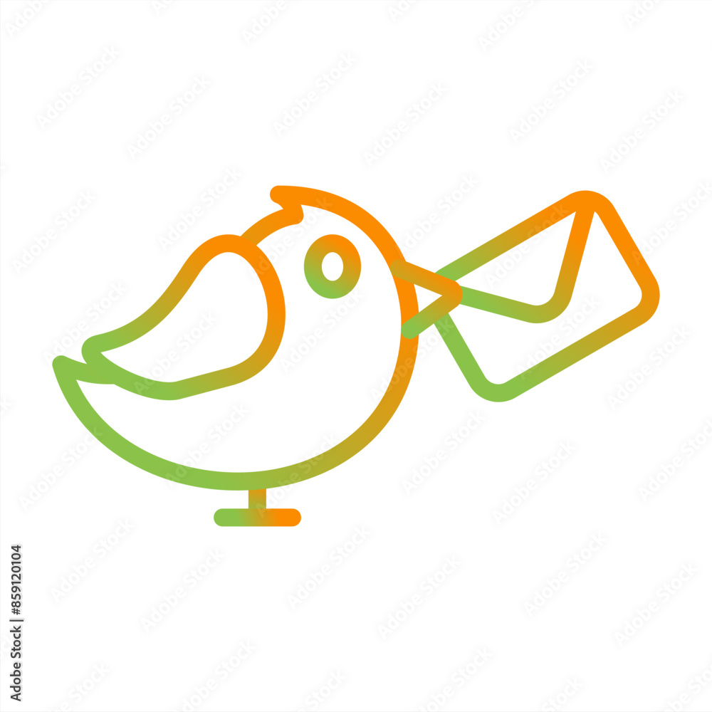 Sticker carrier pigeon vector icon