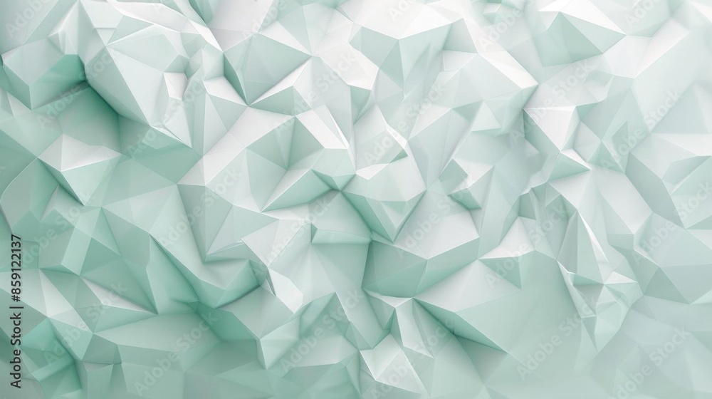 Poster mint solid background with a smooth low-poly gradient transitioning into gray, creating a subtle and