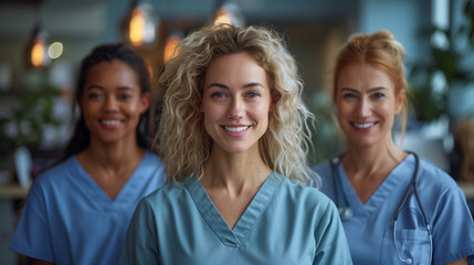 Fototapeta premium group of female doctors and nurses