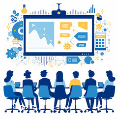 business people icons, Illustration effect