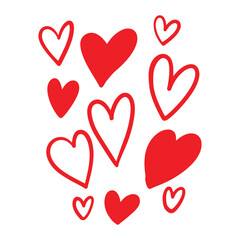 hand drawn love heart illustration, doodle art
