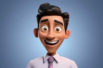 Studio portrait of animated characters on a clear background