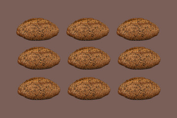 Bread pattern on brown color