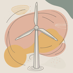 Wind Turbine, energy efficiency wind turbine illustration