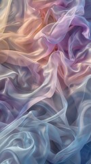 Obraz premium Pastel colored flowing fabric, smooth gradient textures. Abstract art and textile design concept