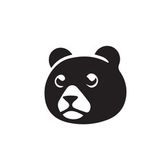 panda bear head silhouette vector illustration on white background