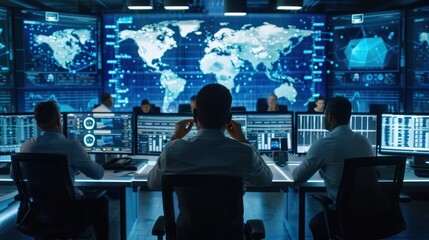Happy businesspeople laughing while collaborating on a new project in an office. Group of diverse businesspeople using a laptop while working together in a modern workspace.
