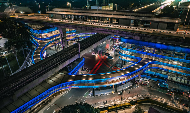 Bus Terminal and mrt station at CSW Centrale Stichting Wederopbouw Blok M Jakarta Indonesia