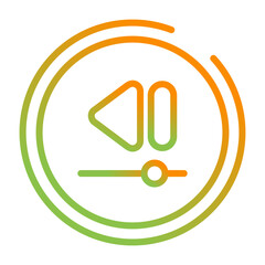 Video Rewind Button Vector Icon