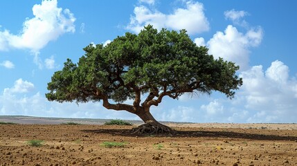 Moroccan Argan Tree A hardy tree with twisted branches and small, oval leaves, producing the famous argan oil in Morocco