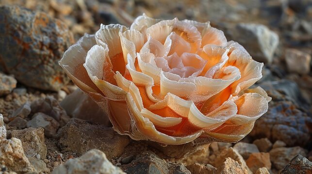 Saudi Arabian Desert Rose A unique, crystalline formation resembling a rose, found in the arid deserts of Saudi Arabia