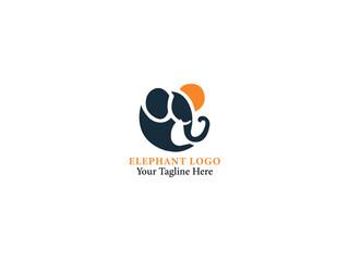 minimalist elephant logomark design vector.animal logo design.