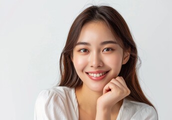 Fototapeta premium A beautiful female Asian model, posing for the camera, close up shot, photoshoot, photography