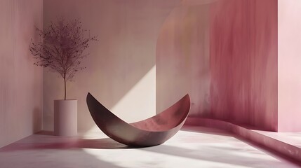 Geometric Elegance in Pink,  Luxury Wall Pain color wallpaper. AI generate image.