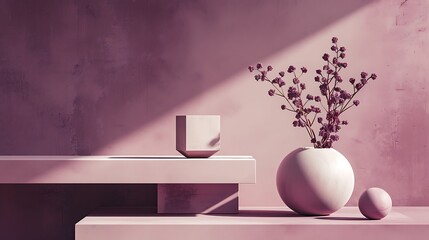Geometric Elegance in Pink,  Luxury Wall Pain color wallpaper. AI generate image.