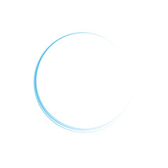 Blue magical fantasy portal. Round light frame, with fine dust particles, futuristic teleporter. Blue neon lights illuminate night scene with sparkles. Lighting effect. PNG.
