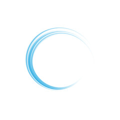 Blue magical fantasy portal. Round light frame, with fine dust particles, futuristic teleporter. Blue neon lights illuminate night scene with sparkles. Lighting effect. PNG.
