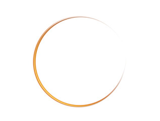 Golden or yellow magical fantasy portal. Round light frame, with fine dust particles, futuristic teleporter. Golden neon lights illuminate night scene with sparkles. Lighting effect. PNG.