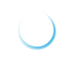 Blue magical fantasy portal. Round light frame, with fine dust particles, futuristic teleporter. Blue neon lights illuminate night scene with sparkles. Lighting effect. PNG.
