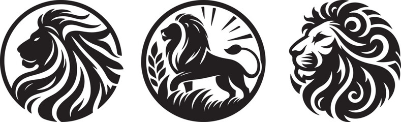 lion head silhouette vector artwork