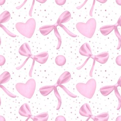 Seamless pattern bow love paper textile card