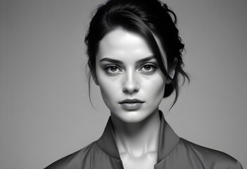 Beautiful elegant woman front view photo