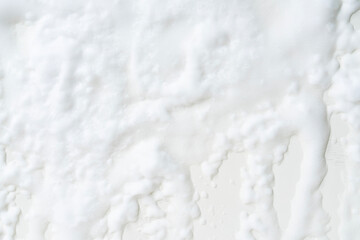 Collection of various strokes splash of shaving white cream or foam on white background