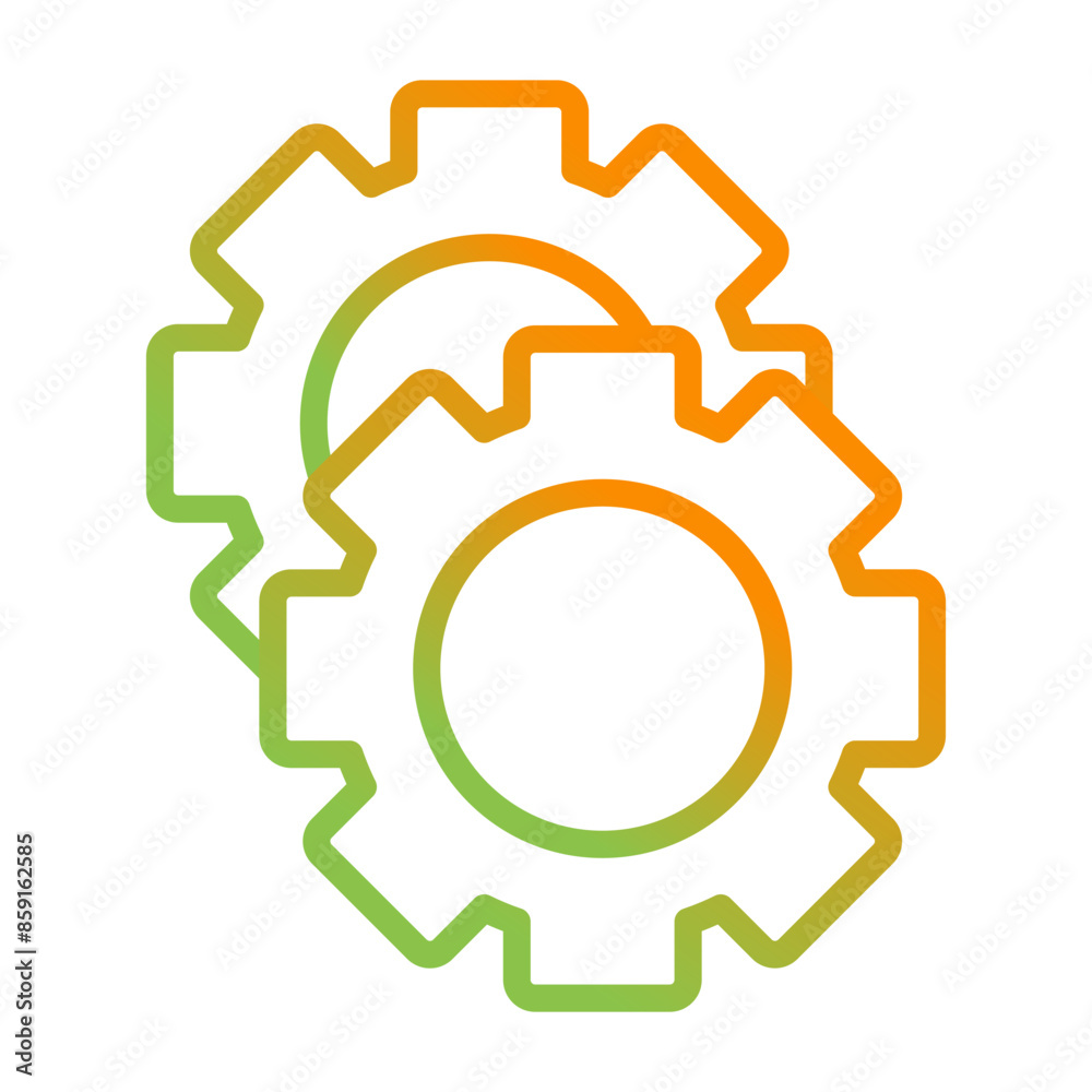 Sticker gear vector icon