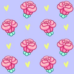 Pink Rose Balloon Pattern