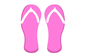 ピンクのビーチサンダル。ベクターイラスト