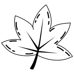 cute doodle tree leaf