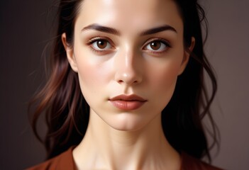 Obraz premium Beautiful elegant woman front view photo