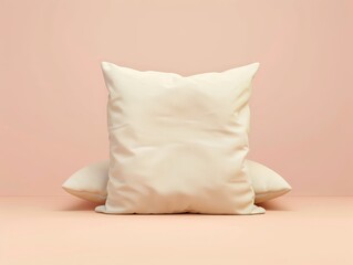 White Pillow On Peach Background