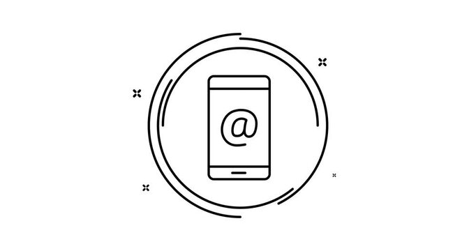 Smartphone e-mail 2d animated outline icon with alpha channel. Smartphone e-mail rotation appearance 4k motion design animation for web, mobile and ui design