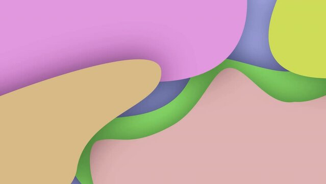 Simple classic transition wave slide on paper cut animation looping background. modern an art shapes transition in horizontal direction with pastel colour background. loopable in 4K video.