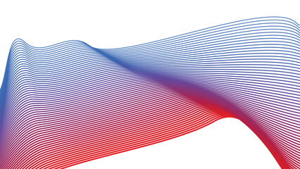 White abstract background with red and blue curve line for backdrop or presentation