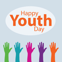 Happy youth day vector design. 12 August illustration. Eps file.