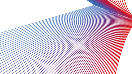 White abstract background with red and blue curve line for backdrop or presentation