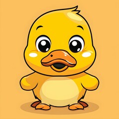 Fototapeta premium Cute cartoon duck with isolated background. Ideal for web design, marketing materials, and mobile apps