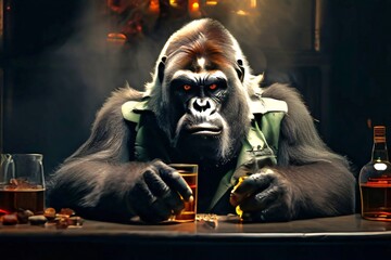 Cell phone, video call, gorilla, monkey, high-definition live action, mobile phone game
