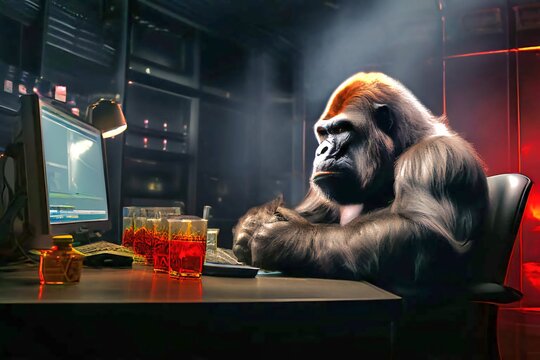 Cell phone, video call, gorilla, monkey, high-definition live action, mobile phone game